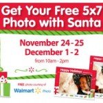 Free 5×7 Photo with Santa at Walmart Dec 1st & 2nd